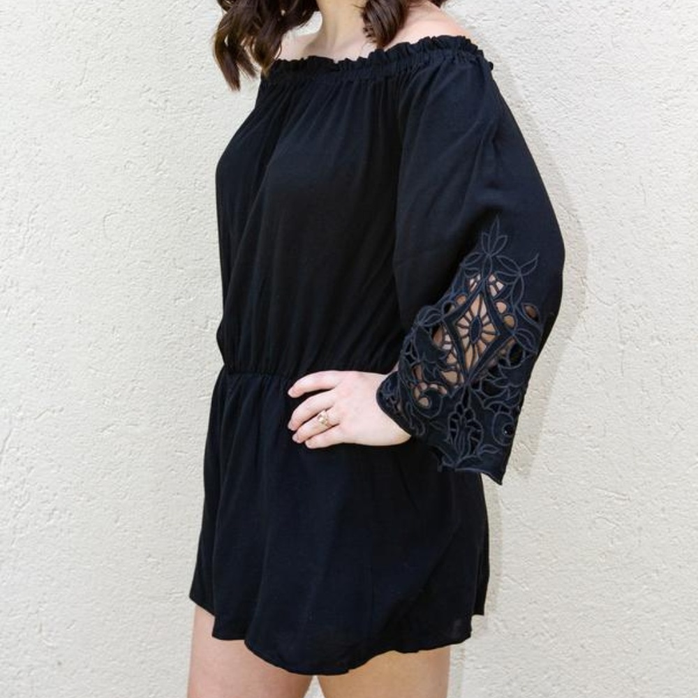 Kori America | Black Off-the-Shoulder Romper